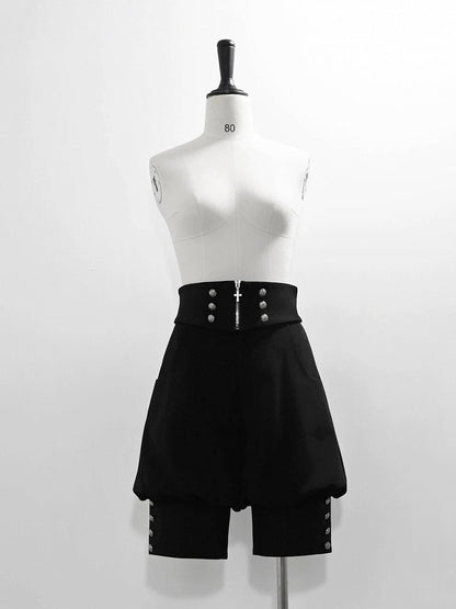 Black Ouji Lolita High Waist Knickerbockers Shorts - Princess Chronicles