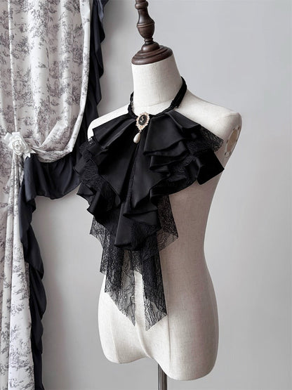 Black Tie Jabot Gorgeous Red / White