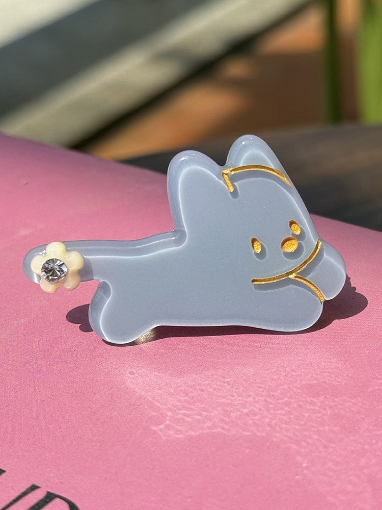 Puppy Rhinestone 4 Hairclip Decorated Color Options