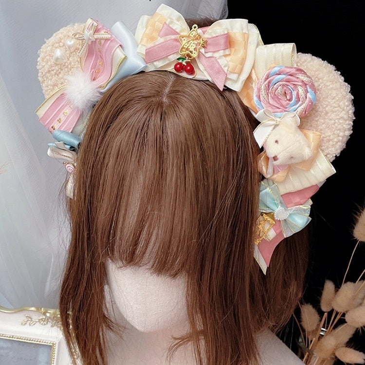 4 Bären süße Optionen Ohren Details Bowknot Lolita KC