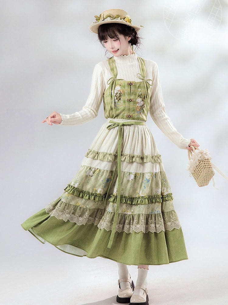 Hanfu Beige Knit Top for Autumn & Winter - Luo Xiu Dong Xiang
