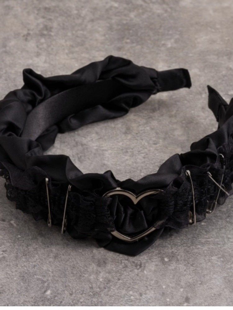 KC Black With Trim Details Pins Lace Ruffle