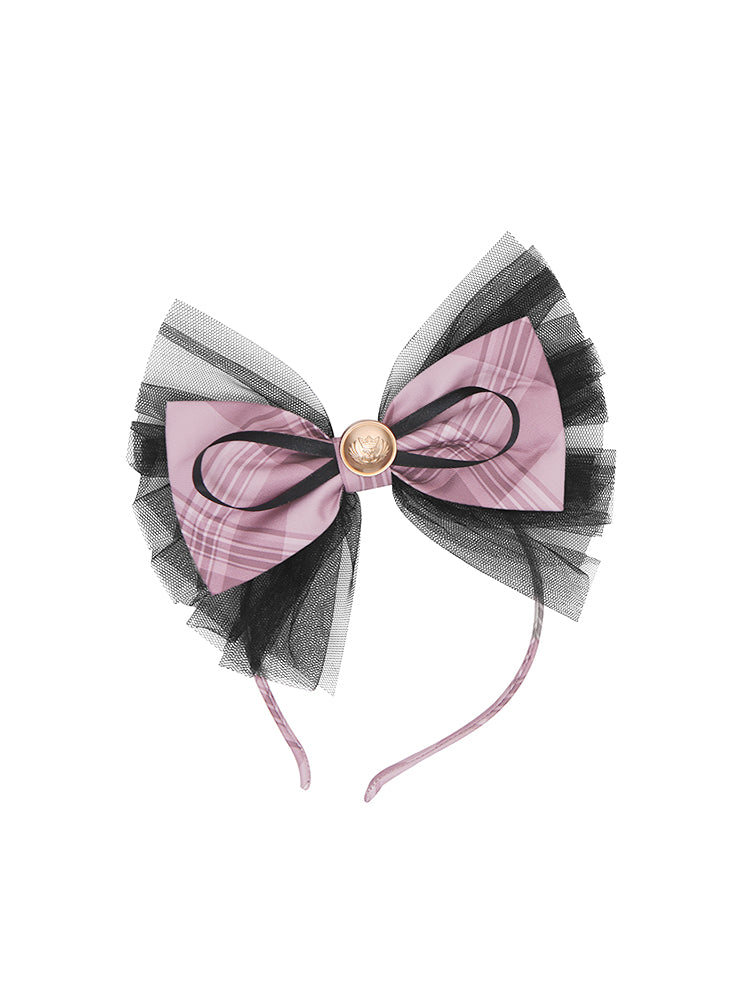Pink Plaid Big Bow KC Lolita Idol