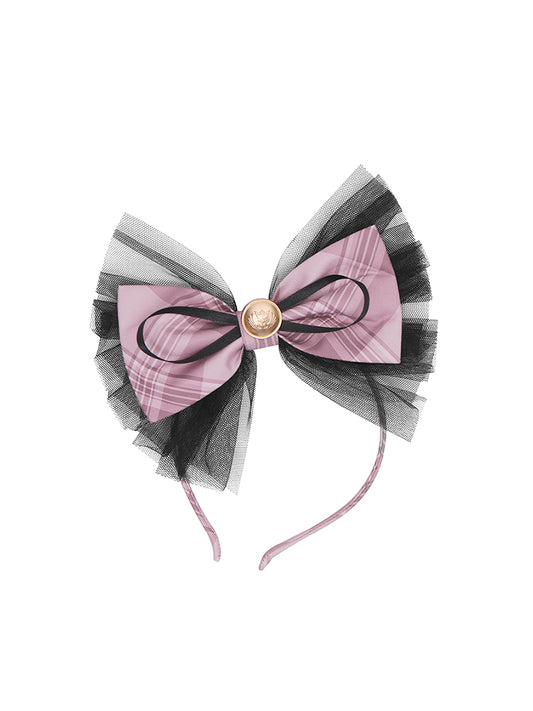 Pink Plaid Big Bow KC Lolita Idol