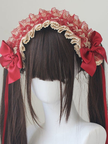 Bowknot Details Lace Trim Hairband