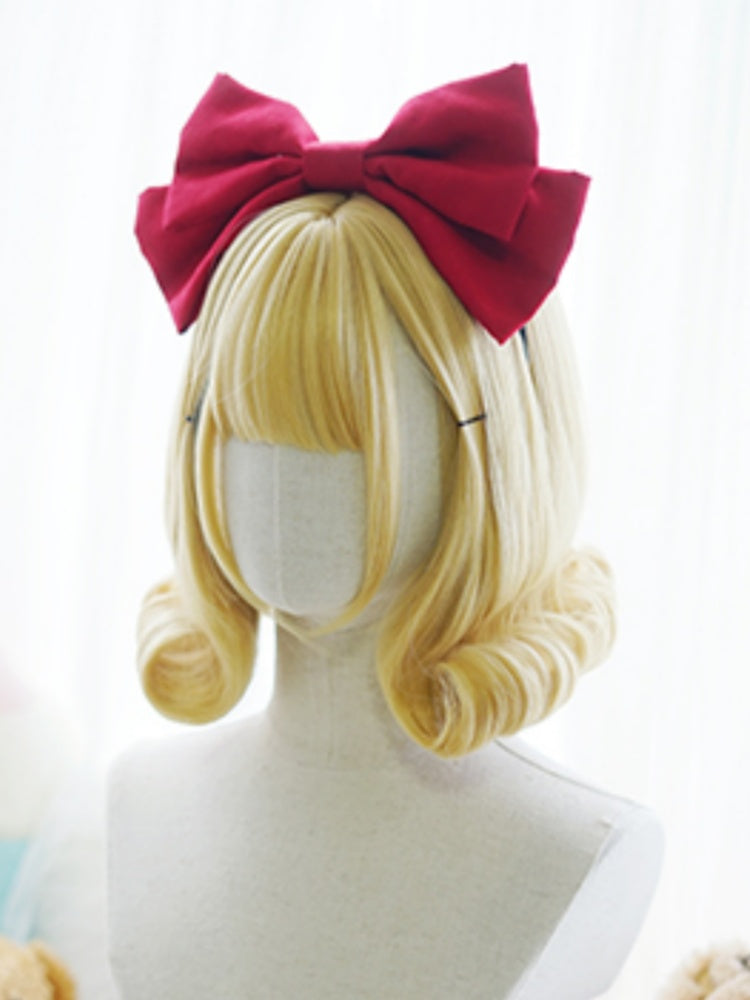 Blond/Schwarze kurze Perücke mit vollem Pony