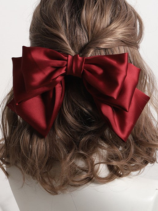 9 Color Options Sweet Lolita Satin Large Bowknot Hairclip