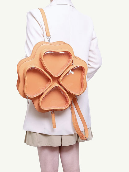 In Ita 2-way Charming Clover Style Backpack Kawaii Orange