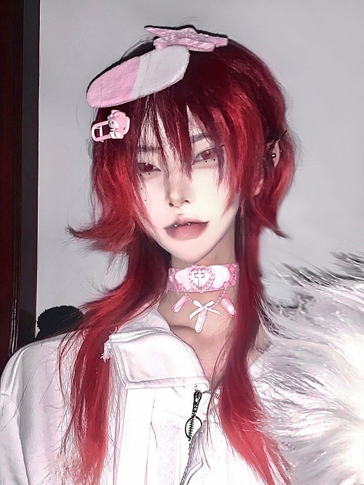 Pink/Blue Yami Kawaii Bowknot Heart Cross Wing Choker