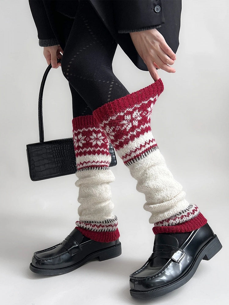 Isle Fair Leg Colors） Knit Patterned Warmers（4