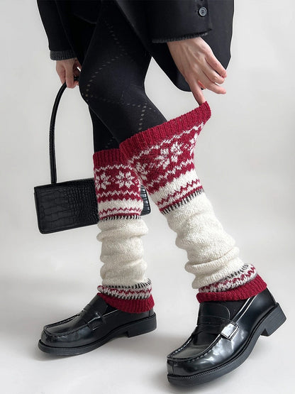 Isle Fair Leg Colors） Knit Patterned Warmers（4