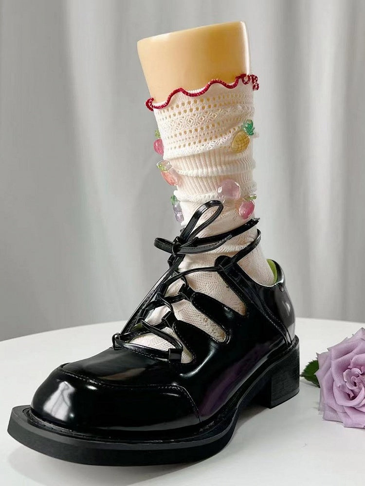 Lace Colors Cutout Fruit Cotton Socks Decorated 4