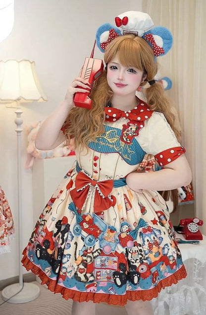 Puppy's Toy House Creamy High Waist Sweet Lolita JSK / Full Set