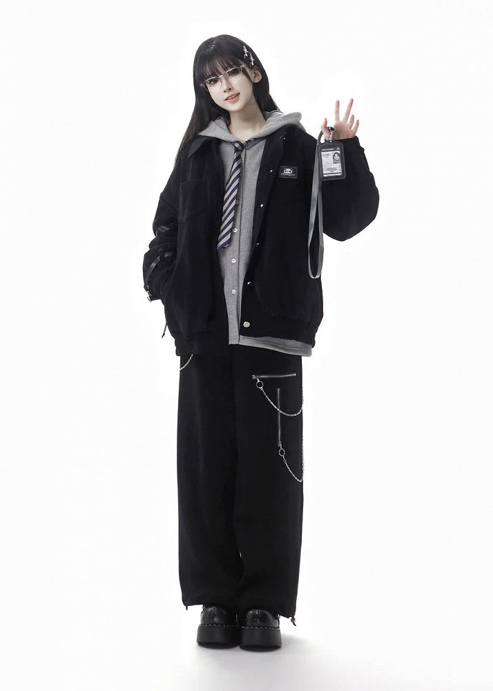 Black Panda Applique Winter Coat - PINK SAVIOR