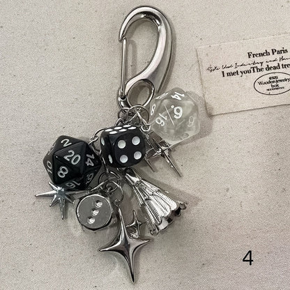 Optionen 5 Würfel Cyberpunk Y2K Schlüsselanhänger