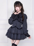 Matching with Shorts Double Sculpted Skirt Kei Jirai Dress Layered W-Corset Gray