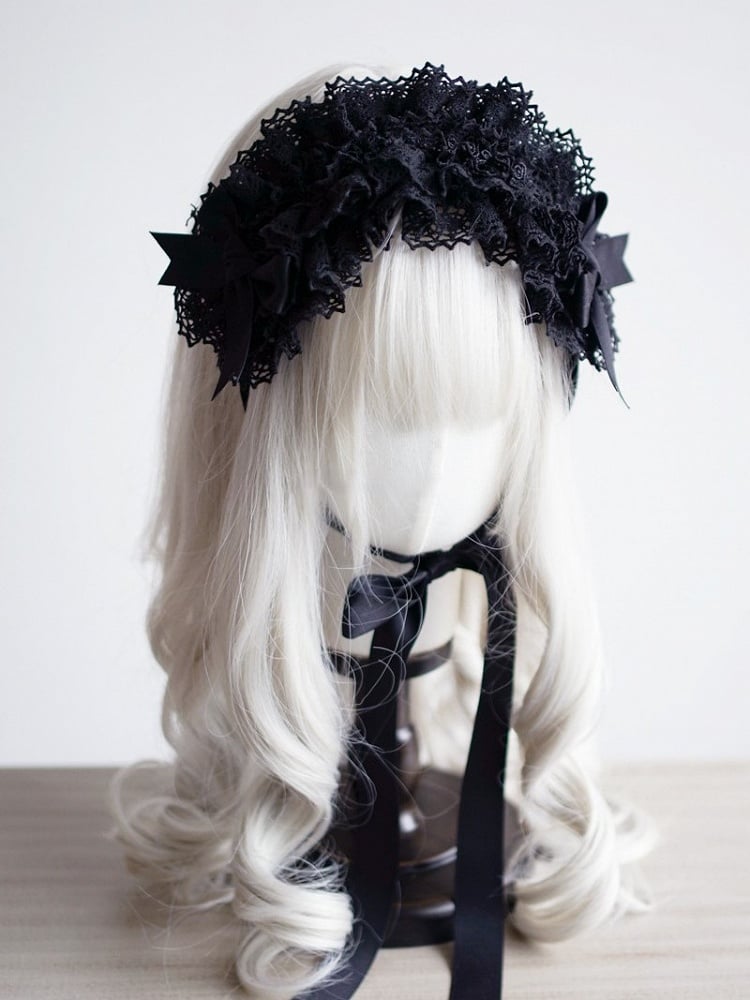 Color Blocked Hairband Color Options 9 Lace Lolita Multi-layer –