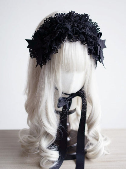 Color Blocked Hairband Color Options 9 Lace Lolita Multi-layer –