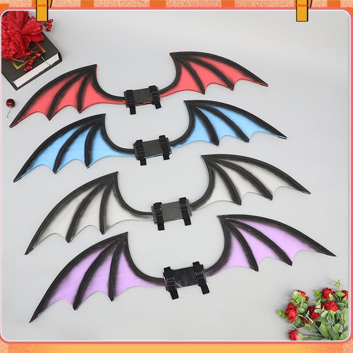 Fledermausflügel Halloween SchwarzRot/Grau/Lila/Blau