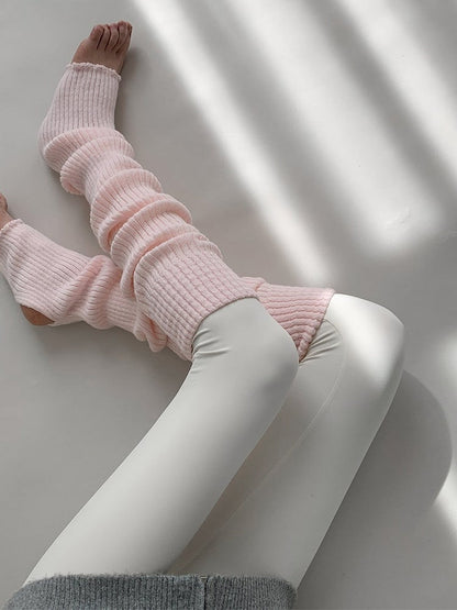 Knit Stirrup Pastel Leg Ribbed Warmers