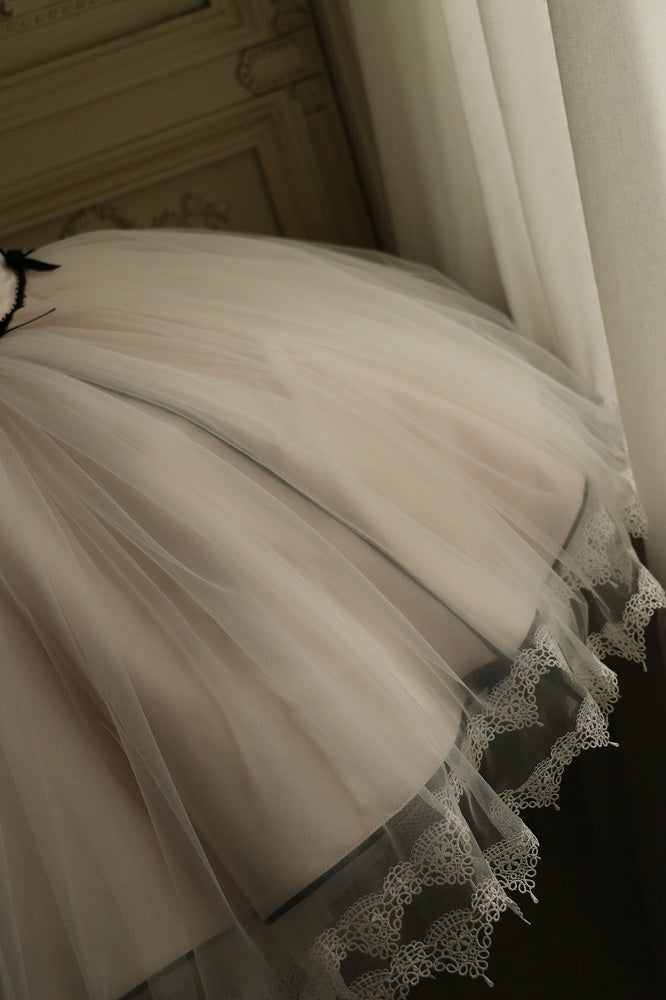 Pink Boned Waist Balletcore Lolita Birthday Dress Homecoming Dress