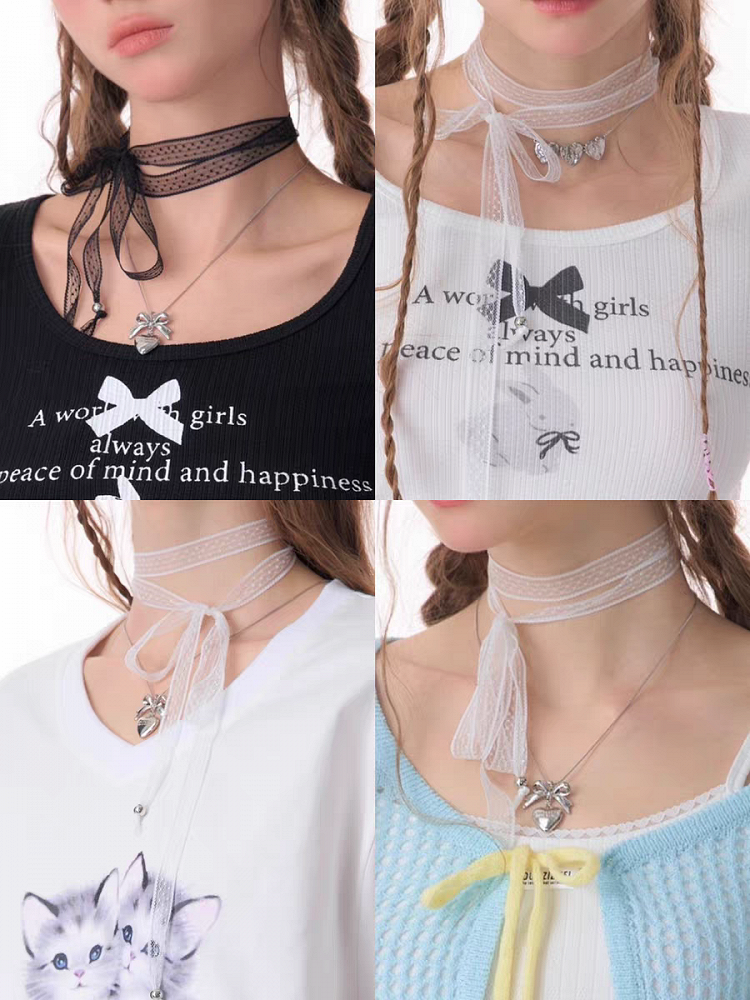 Halskette mit Schleifenanhänger in Silber