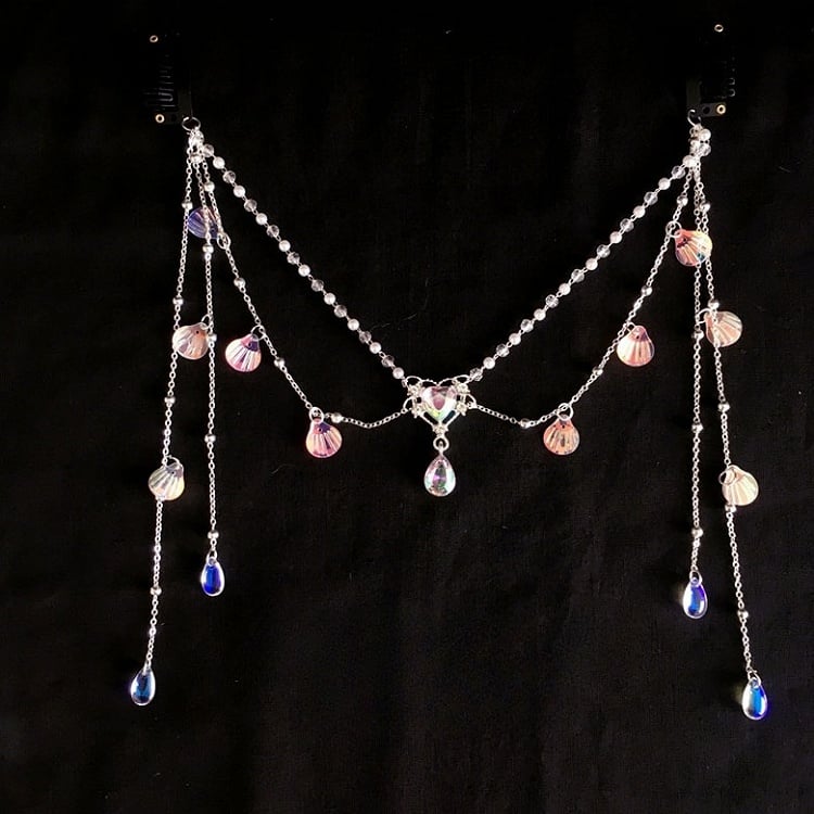 Teardrop Beaded with Shell Fairy Headwear Charm