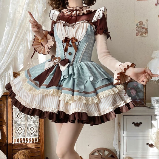 Lolita Hawthorn Berry Mint Chocolate Fluffy Short Puff Dress