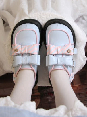 Ribbon Shoes Platform Velvet Lolita