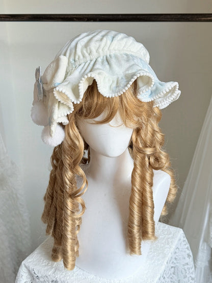 9 Color Options Sweet Lolita Baby Hat with Pompom Bow Accent