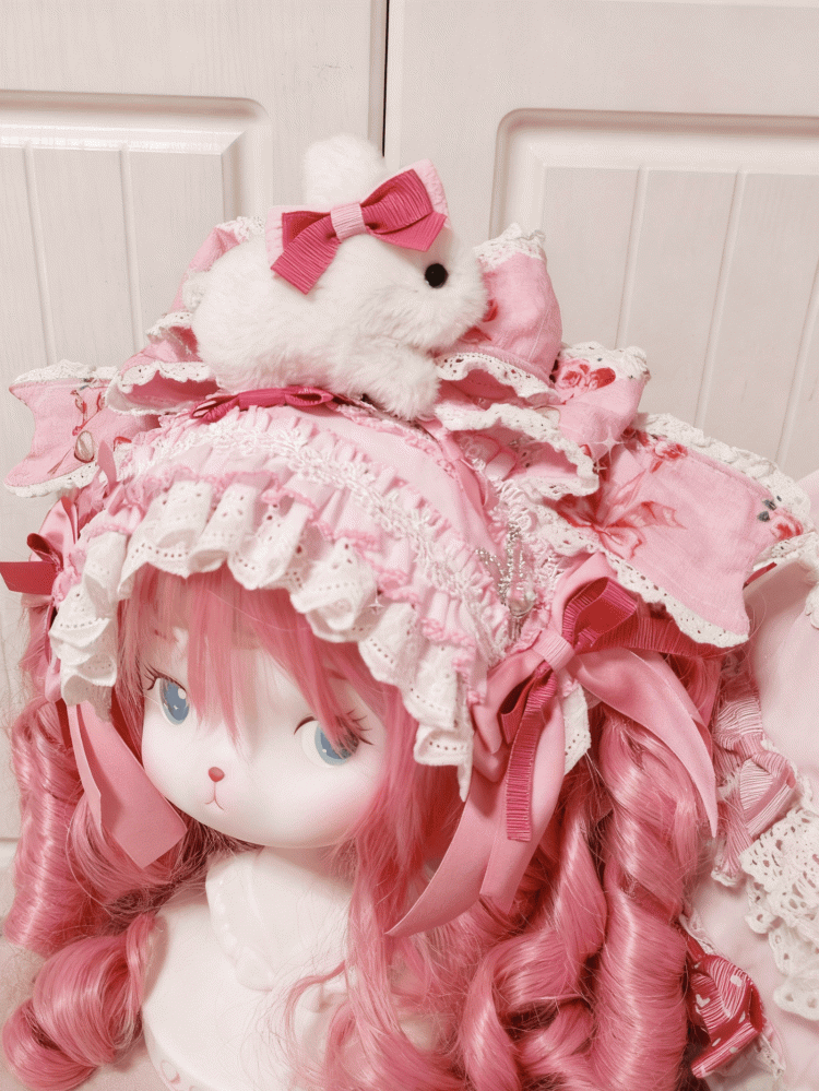 Lace Pink Hairband Sweet Bowknot Lolita