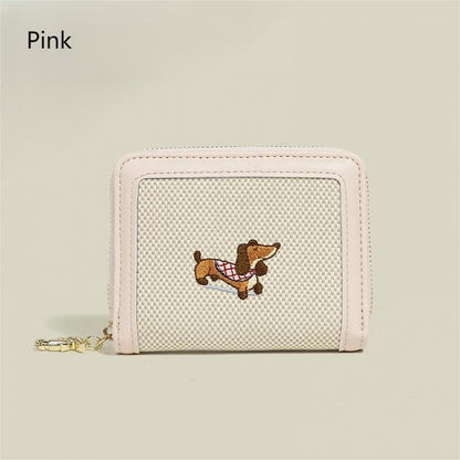 Embroidery Design Cute 4 with Purse Colors Coin Dog