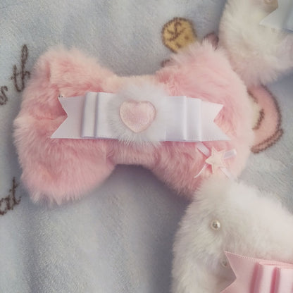 Plush Options Bowknot Decorated 3 Color Star Hairclip