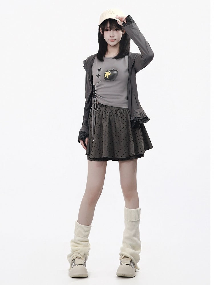 Dark Gray Waist Cinching Sun Protection Hooded Jacket - PINK SAVIOR