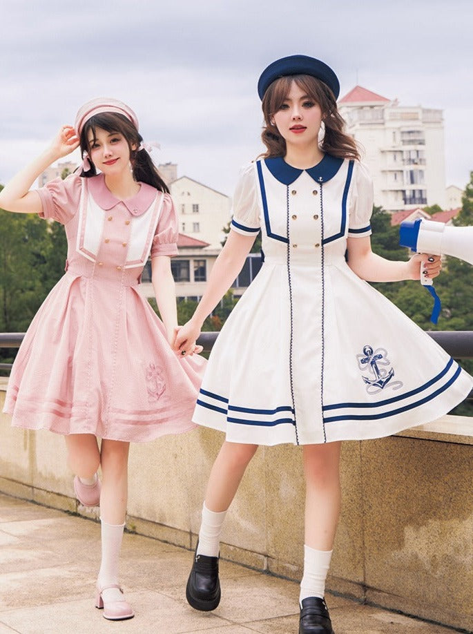 Sommerkleid Kula Sommer Streifenkleid Navy + Elegant