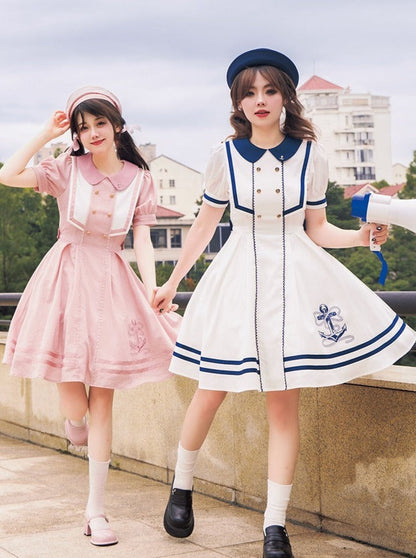 Sommerkleid Kula Sommer Streifenkleid Navy + Elegant