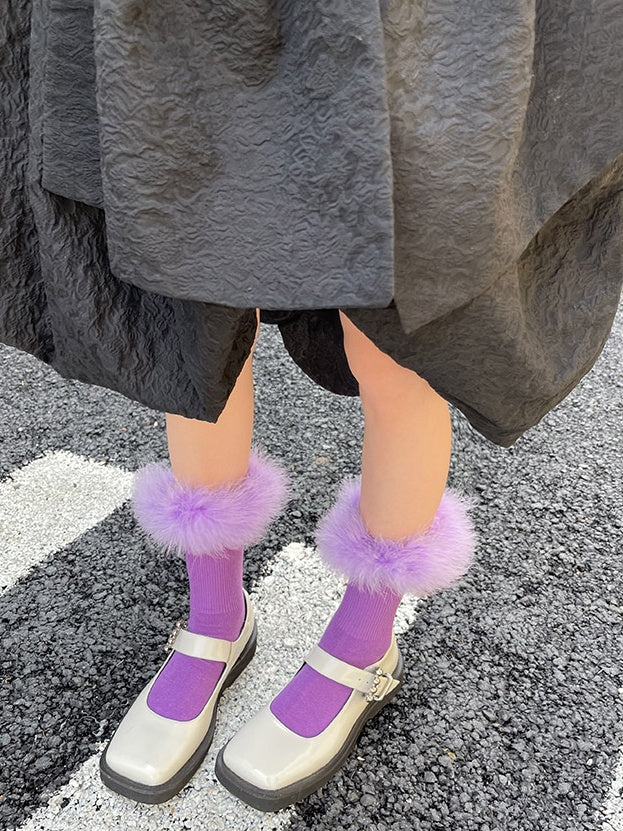 Socks Ruffled Colors Y2K Plush Cotton 9