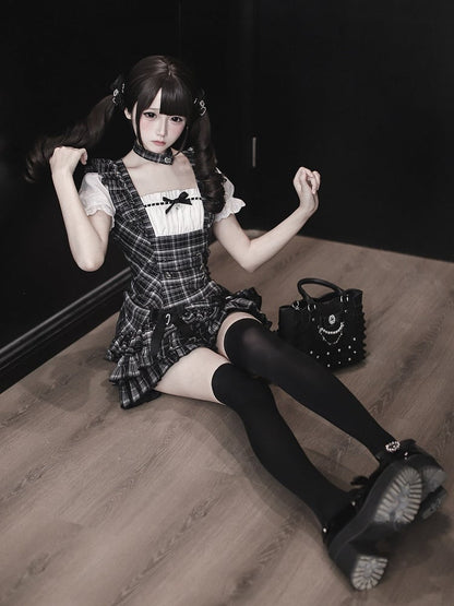Black Plaid Choker - Ekomi