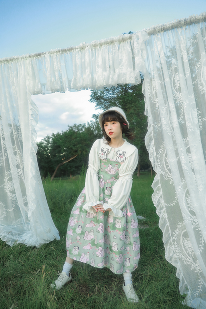 パピースリーブのレトロなロングシャツデザイン