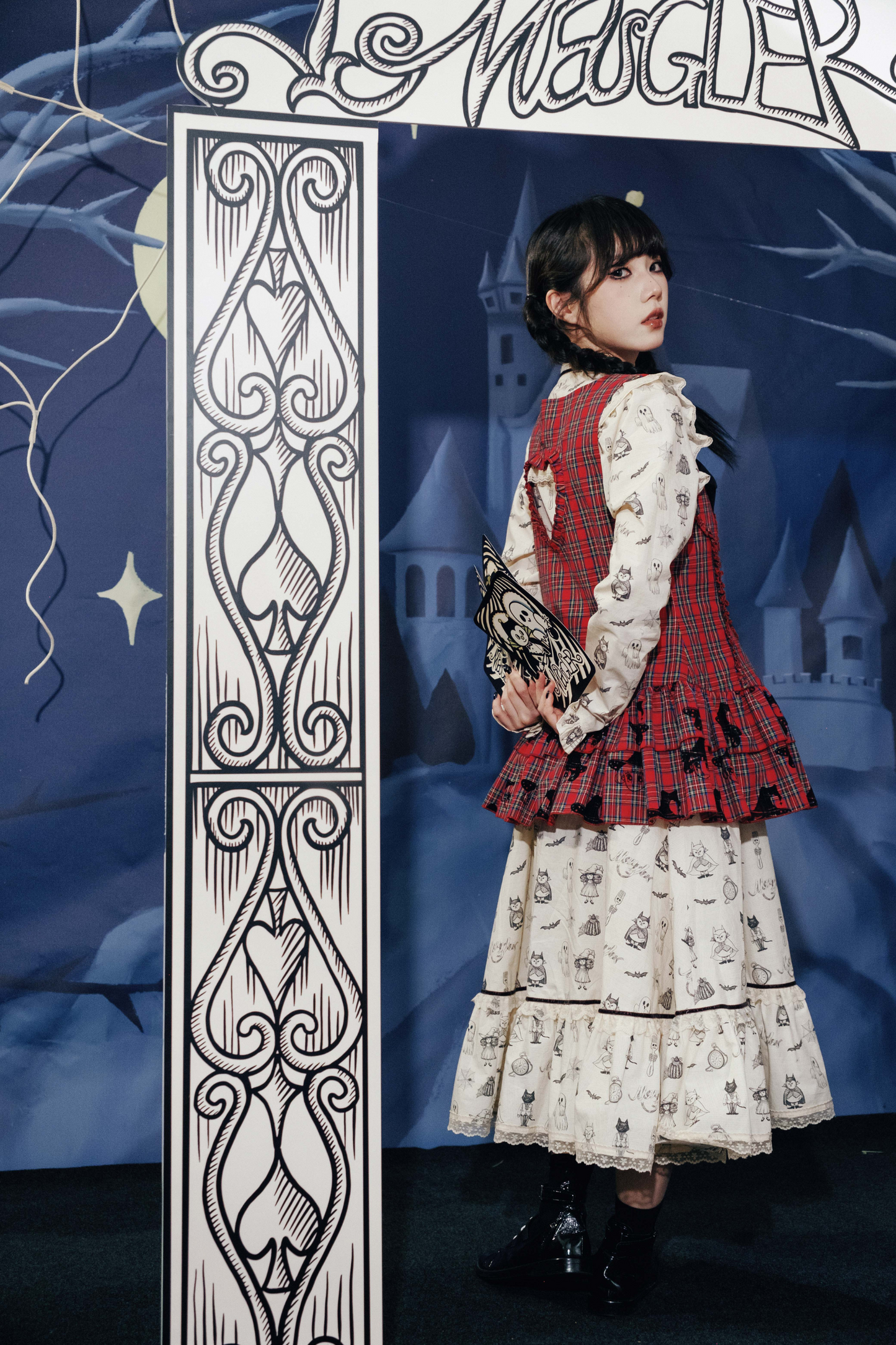 ドラキュラチェックノースリーブトップス