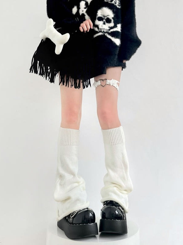 Flared Striped Leg Warmers - 46cm Kawaii Fairy Kei & Sweet Lolita Accessory, 8 Colors