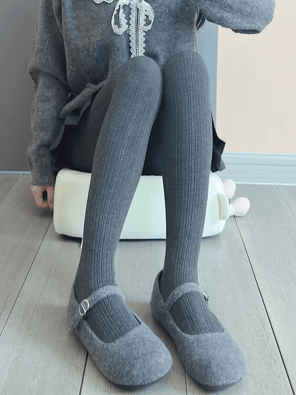 ライトグレー/ダークグレー/アプリコットタイツ