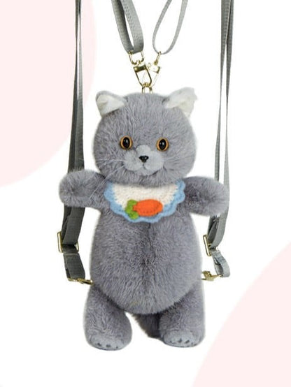 Cat Bag Plush Backpack/Crossbody Options 2 Realistic