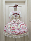 Süßes Kleid Cakes Bunny Gelber Print und Rock Lolita Pullover