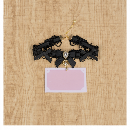 and Rhinestone Kei Crescent Bowknot Moon 5 Decor Jirai Star with Options Choker Color