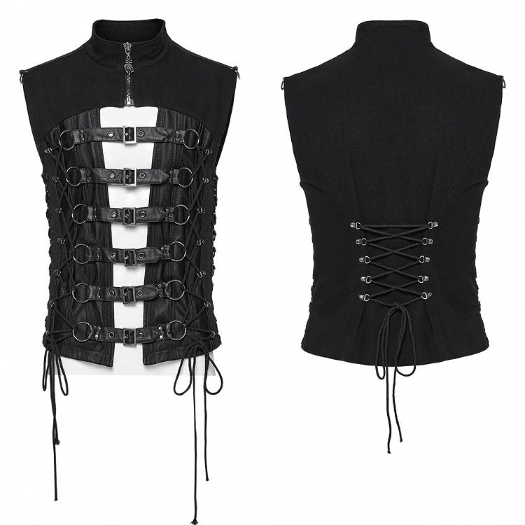 Black Men's Punk Power Sense Personality Vest