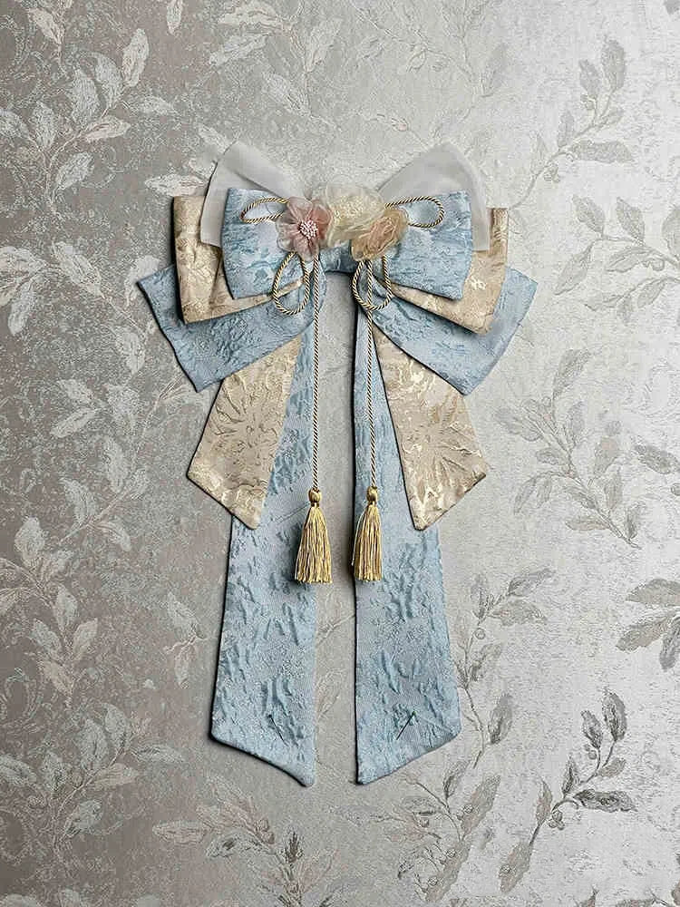 ブルー/パープルピンクのリボンビッグ