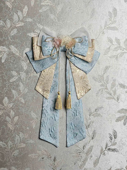 ブルー/パープルピンクのリボンビッグ