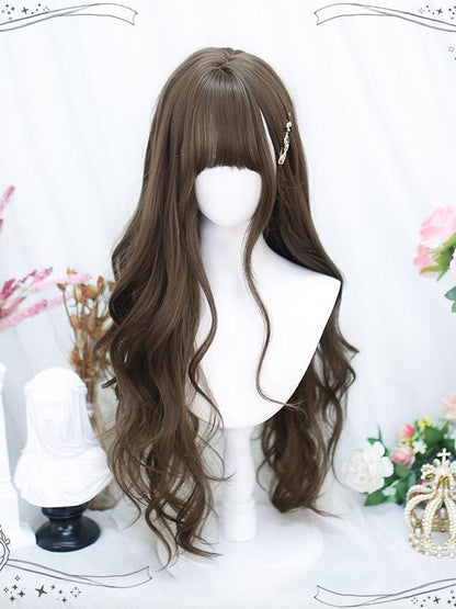 Light With Wavy Bangs Long Wigs Brown/Black