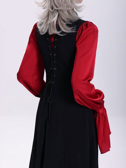 Black Ouji Long Waistcoat with Lace-Up Back and Cutout Details - DevilInspired Exclusive Collection